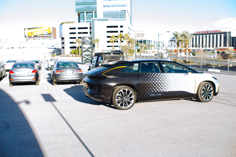 The outside FF 91 having no trouble finding its own parking spot, outside. Photo Credit: Raphael Orlove